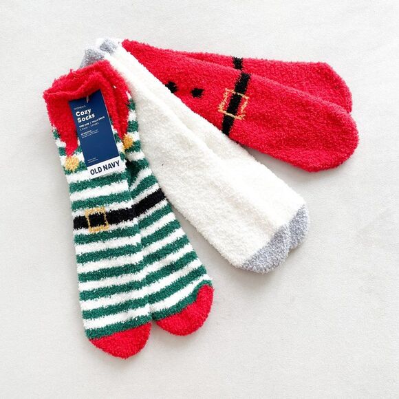 Old Navy Accessories - Old Navy Christmas Themed Elf and Santa Fuzzy Sock Set